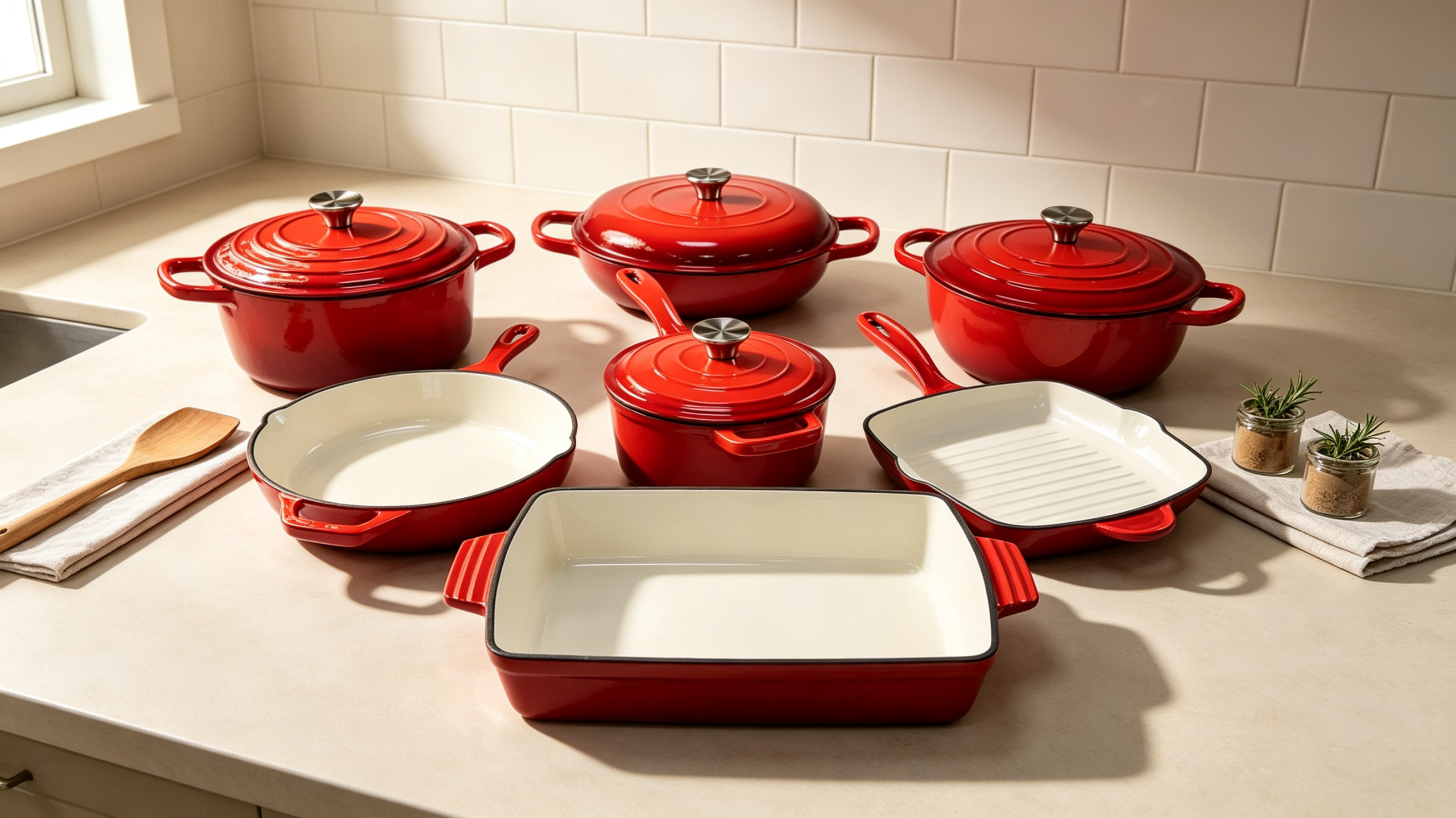 Enameled Cast Iron Dutch Oven Set/JTES-011