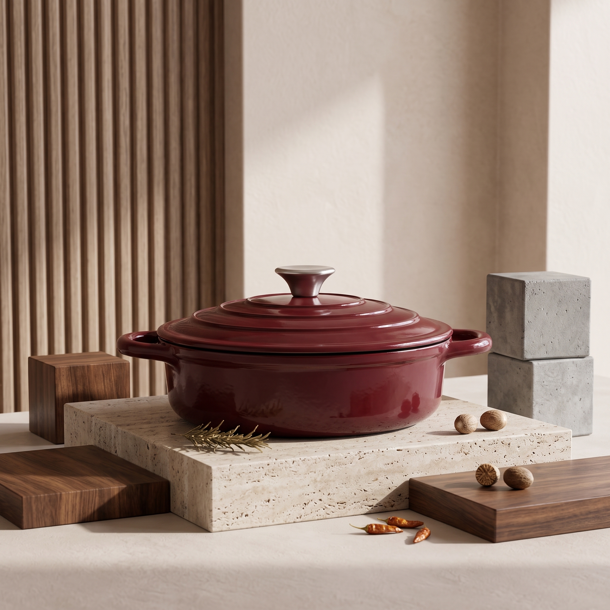Enameled Cast Iron Shallow Dutch Oven/Braiser/JTEC-R24