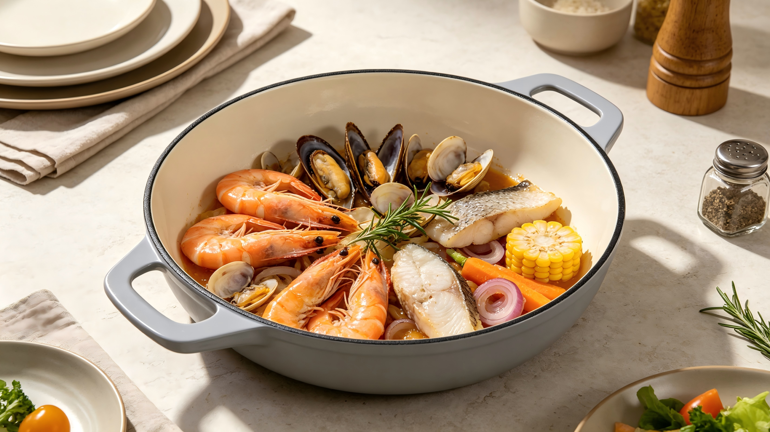 Cast Iron Dutch Oven/Seafood Pot/JTEC-354