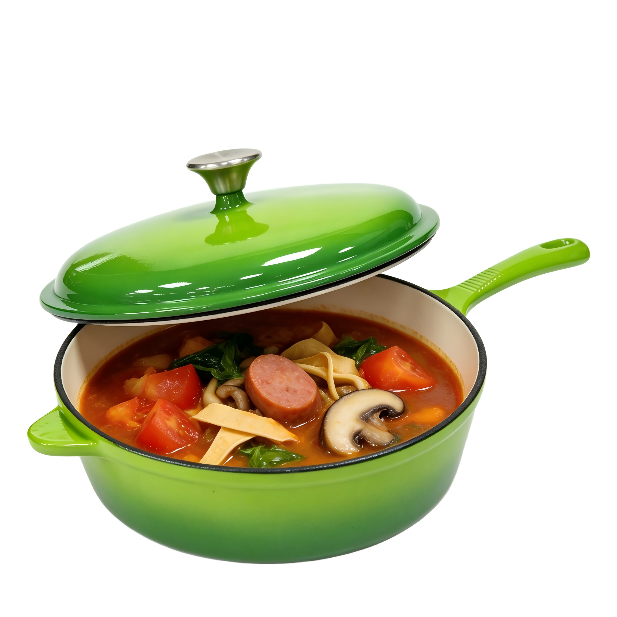 Enamel Cast Iron Saute Pan/Deep Skillet /JTEC-369B