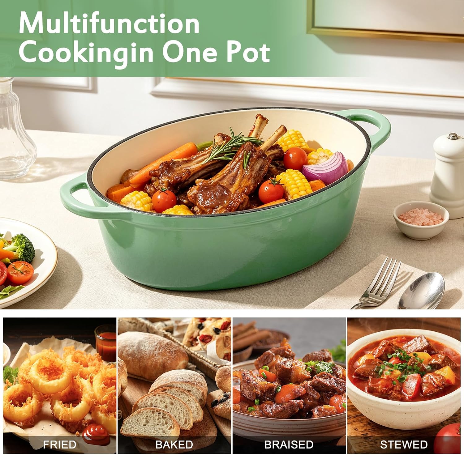 Cast Iron Dutch Oven Pot/Oval Casserole/JTEC-B27/JTEC-B29