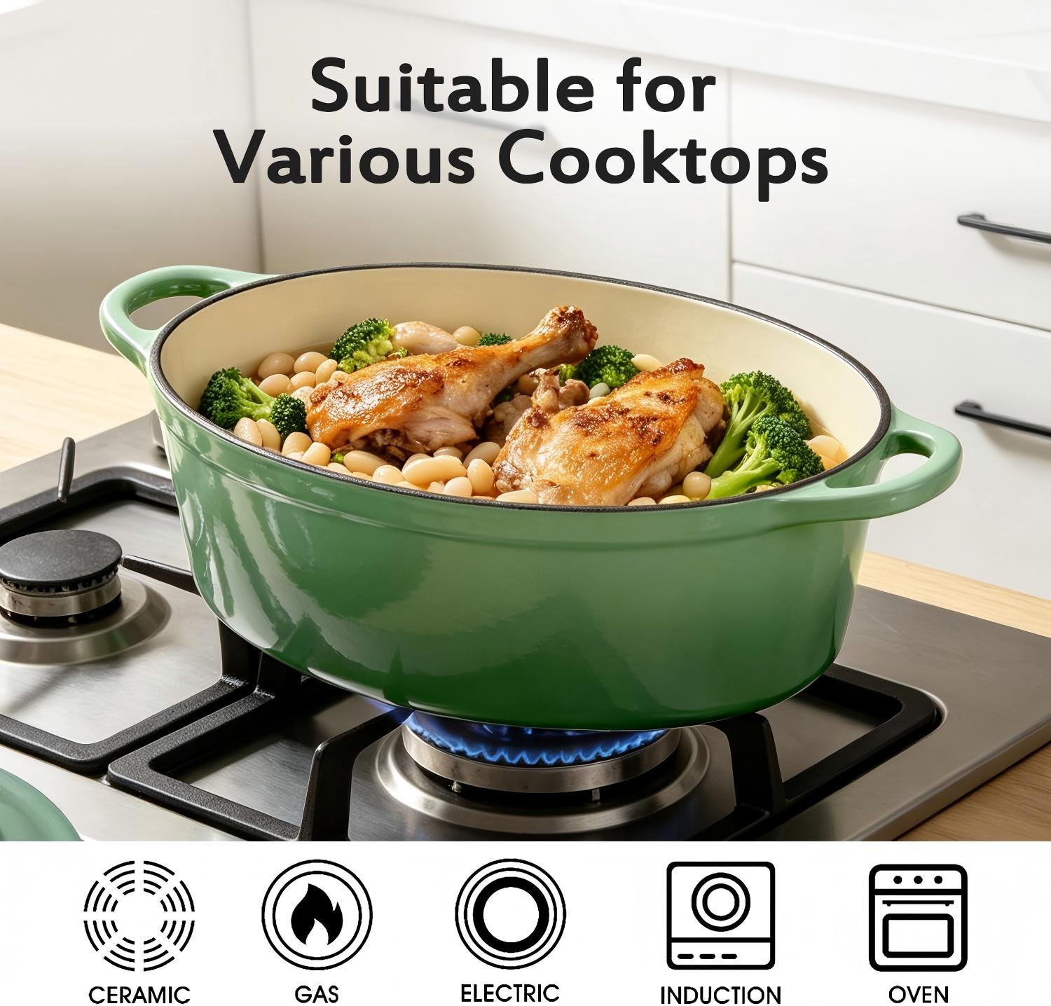 Cast Iron Dutch Oven Pot/Oval Casserole/JTEC-B27/JTEC-B29