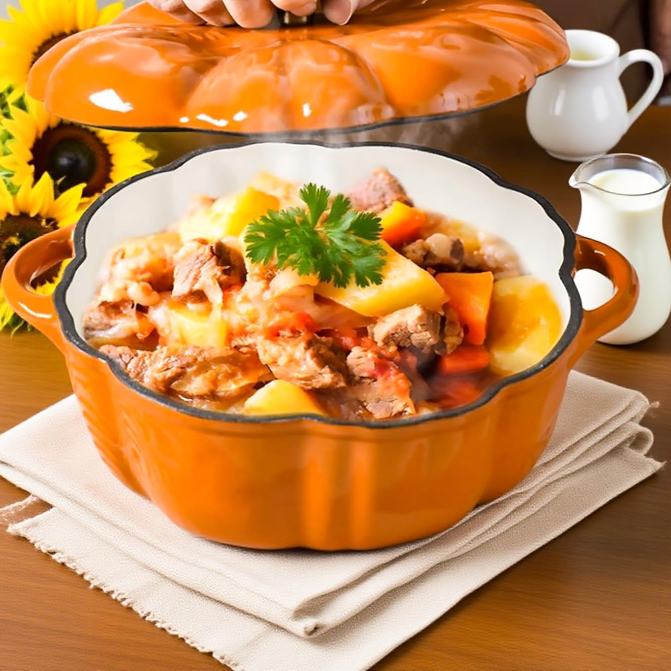 Pumpkin Shaped Dutch Oven/JTEC-P016