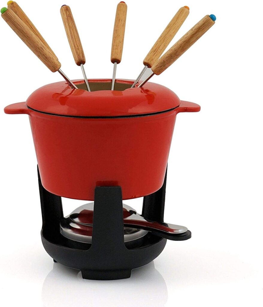 Enameled Cast Iron Cheese Fondue Pot/Sauce Pan/JTFP-002