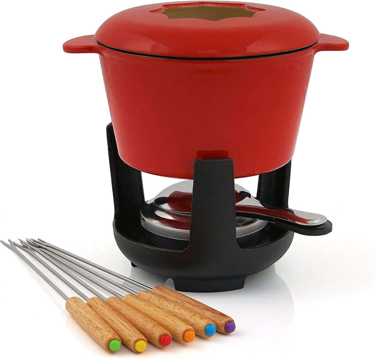 Enameled Cast Iron Cheese Fondue Pot/Sauce Pan/JTFP-002