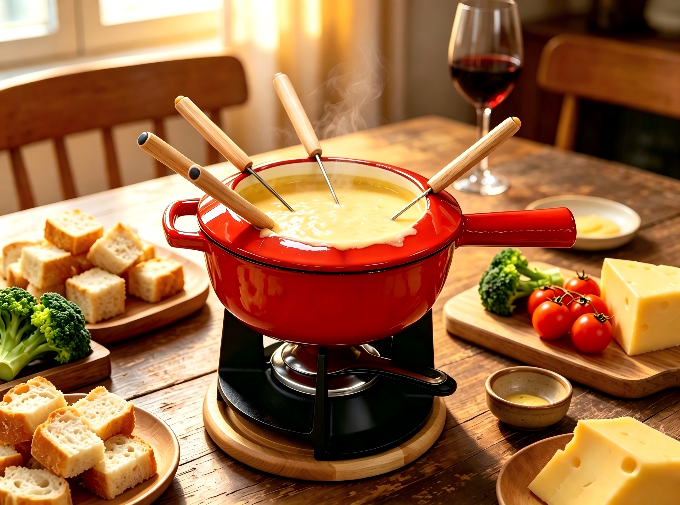 Enameled Cast Iron Cheese Fondue Pot/Sauce Pan/JTFP-209