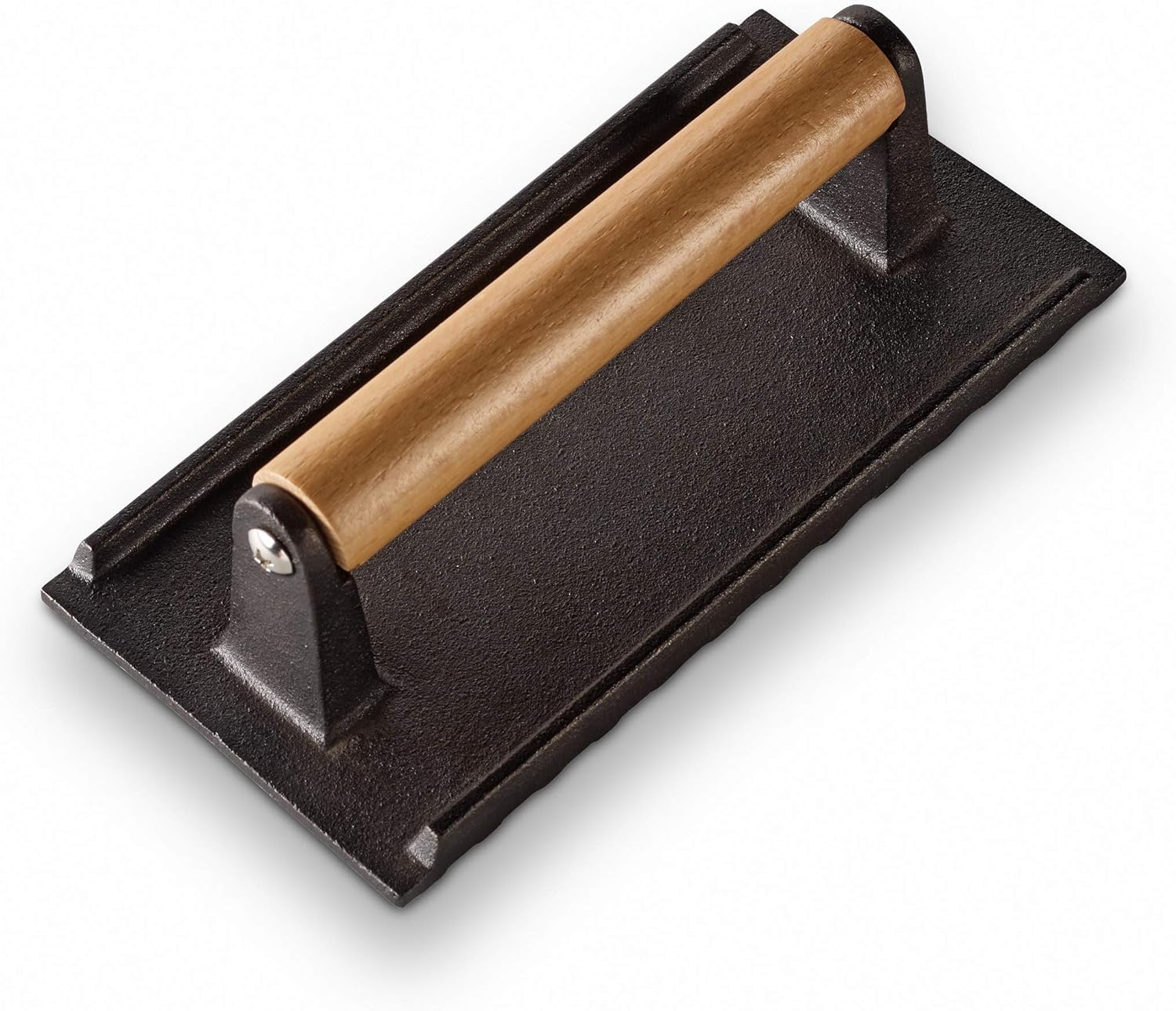 Rectangular Cast Iron Grill Press with Wooden Handle JTGP-455