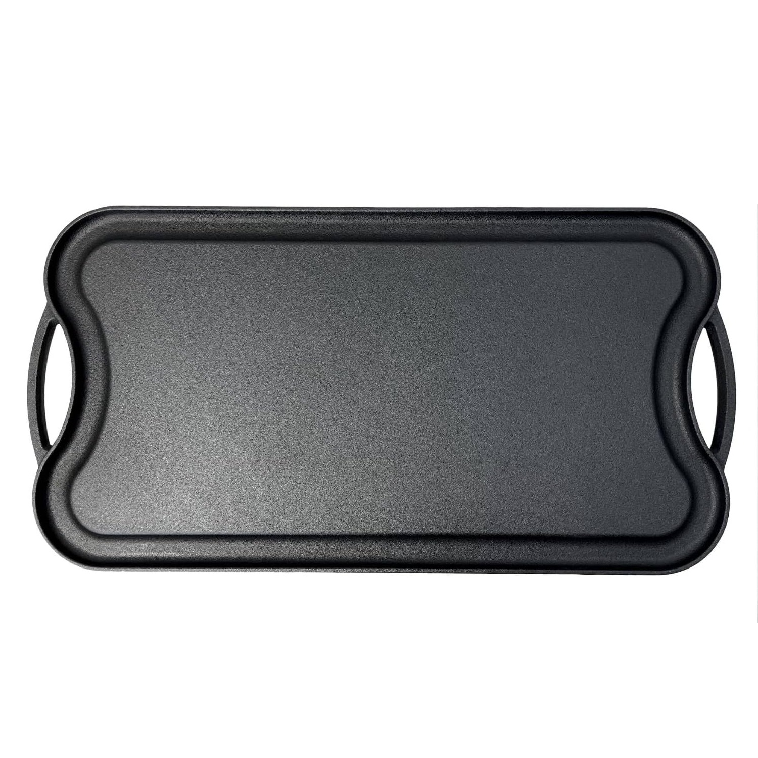 Cast Iron Reversible Grill Griddle with Curved Side Handles JTGR-303
