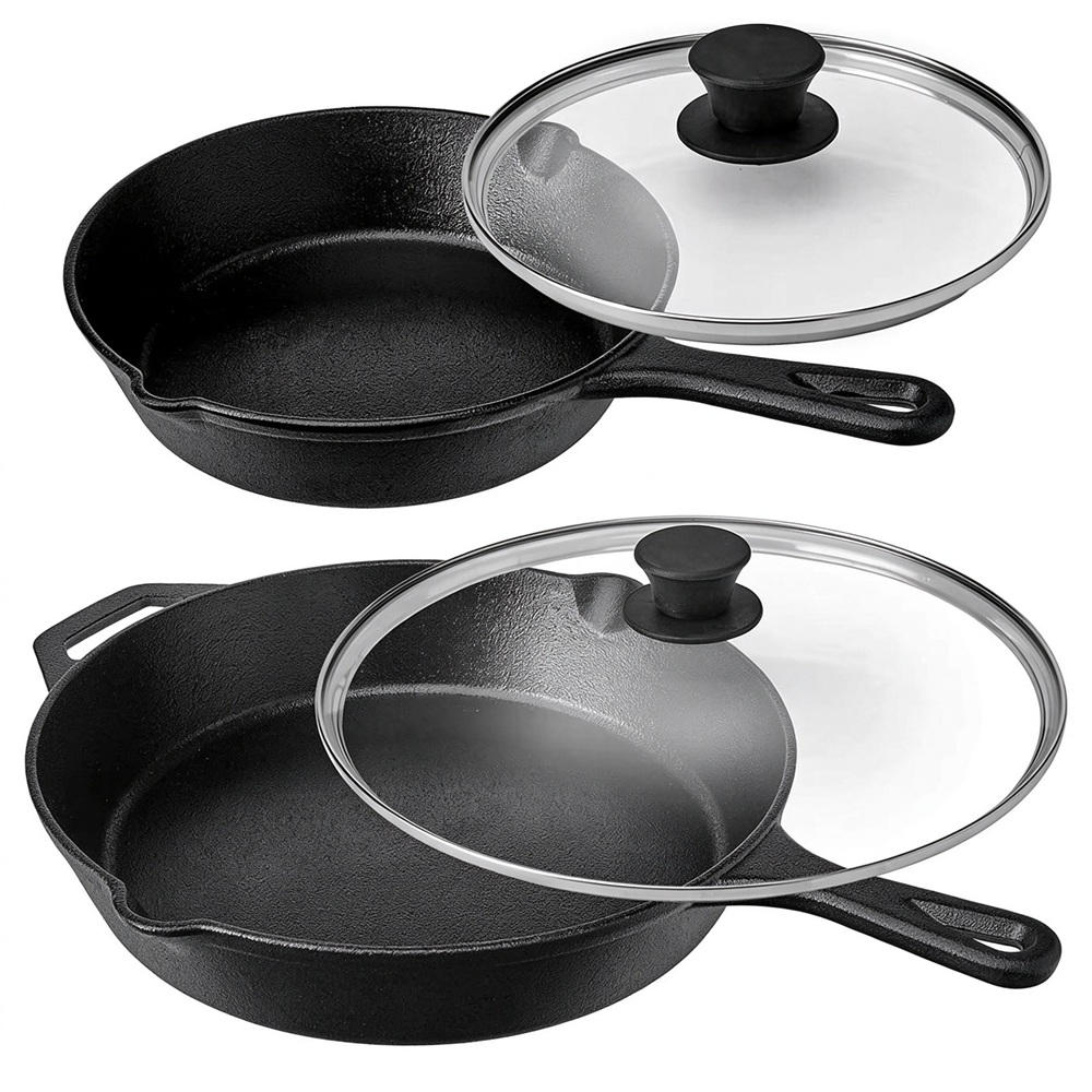 Cast Iron Frying Pan Set JTPS-4 PCS SET