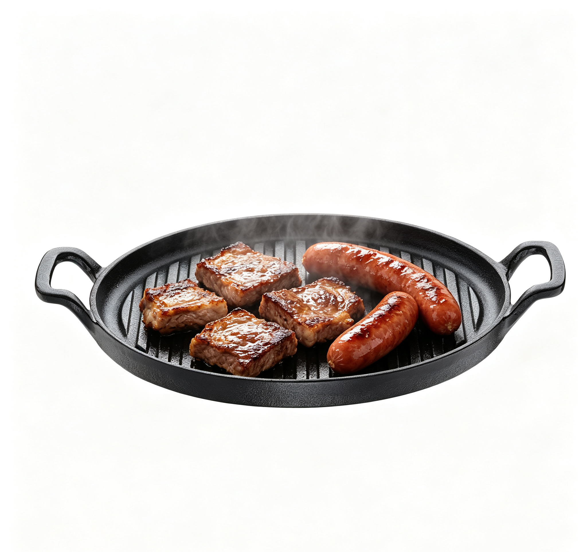 Cast Iron Round Grill Griddle Pan with Dual Handles JTSDH-R031
