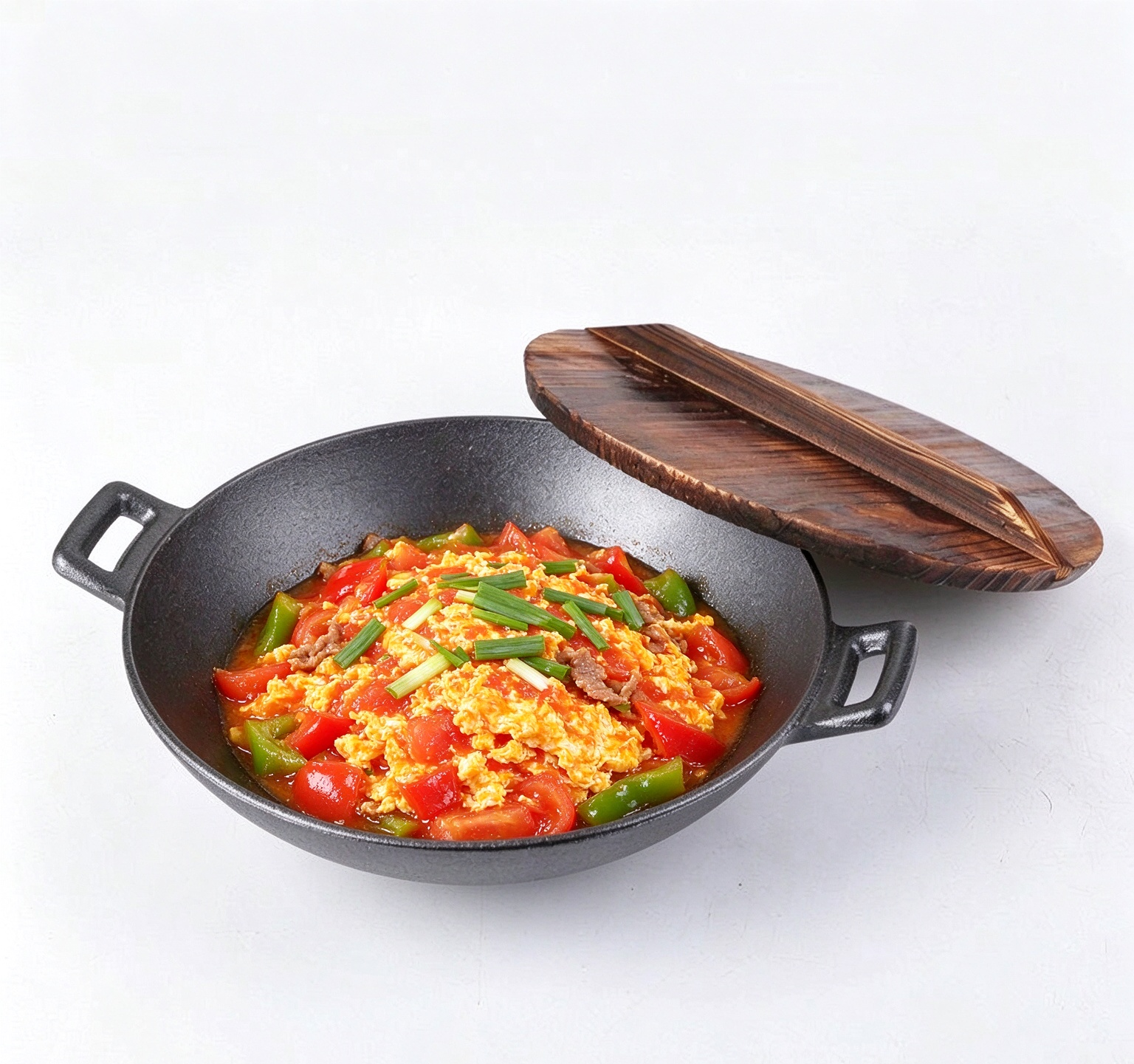 Thickened Flat-Bottom Cast Iron Wok JTWO-1316K