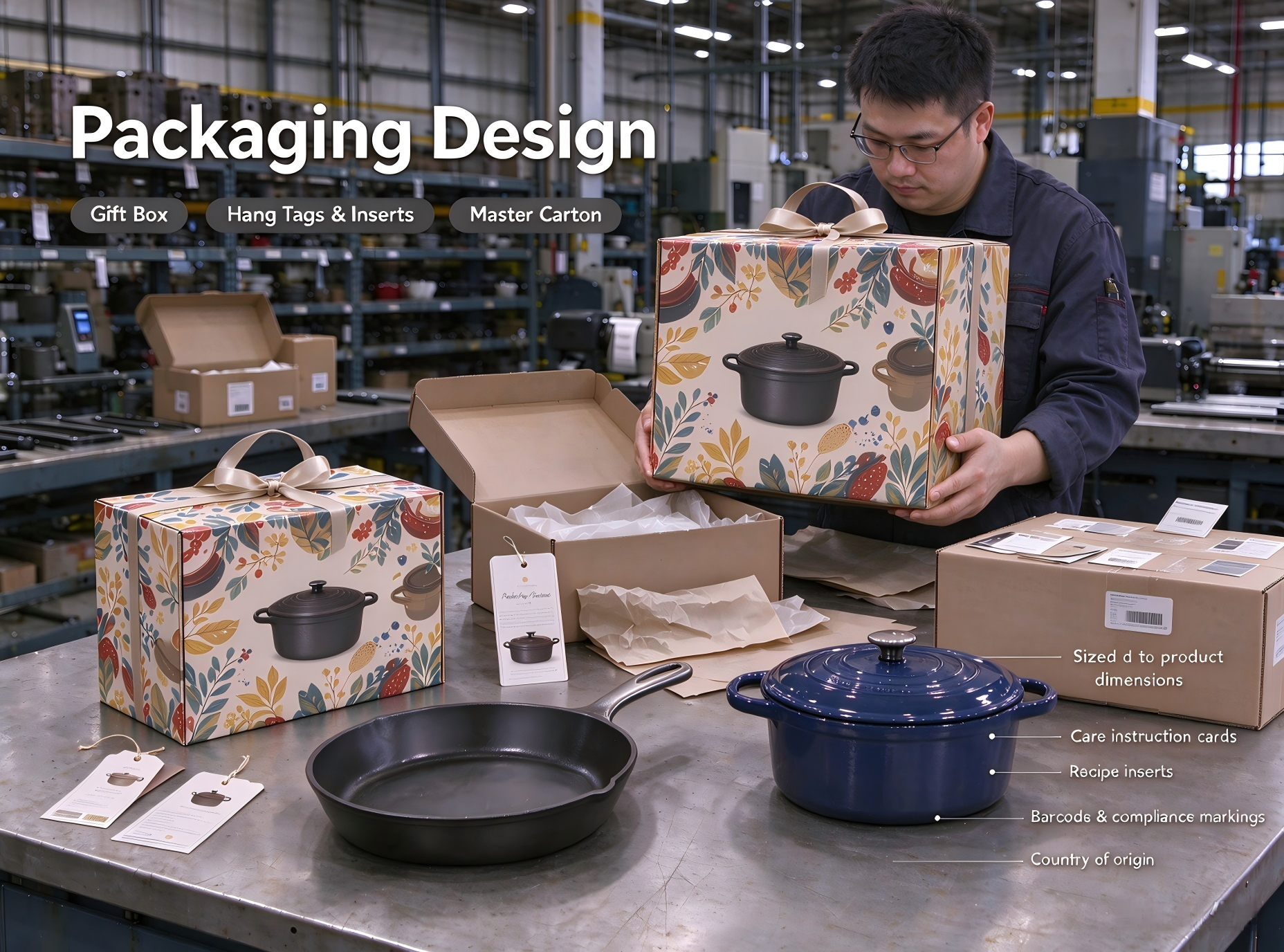 Retail packaging for cast iron cookware