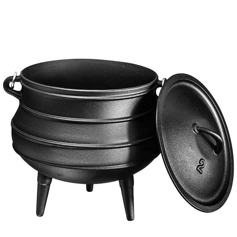 Outdoor Camping Stew Pot Cast Iron 3 Legs Potjie Pot