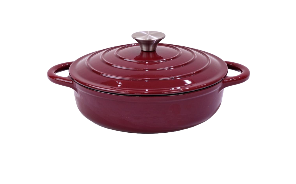 Enameled Cast Iron Shallow Dutch Oven/Braiser/JTEC-R24